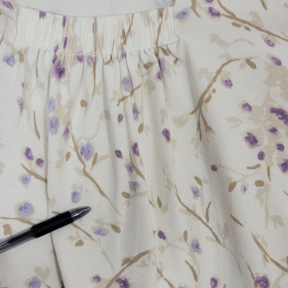 J. Jill Sweater Womens Petite Small Ivory Floral Stretch Knit Short Sleeve Top - Picture 3 of 12